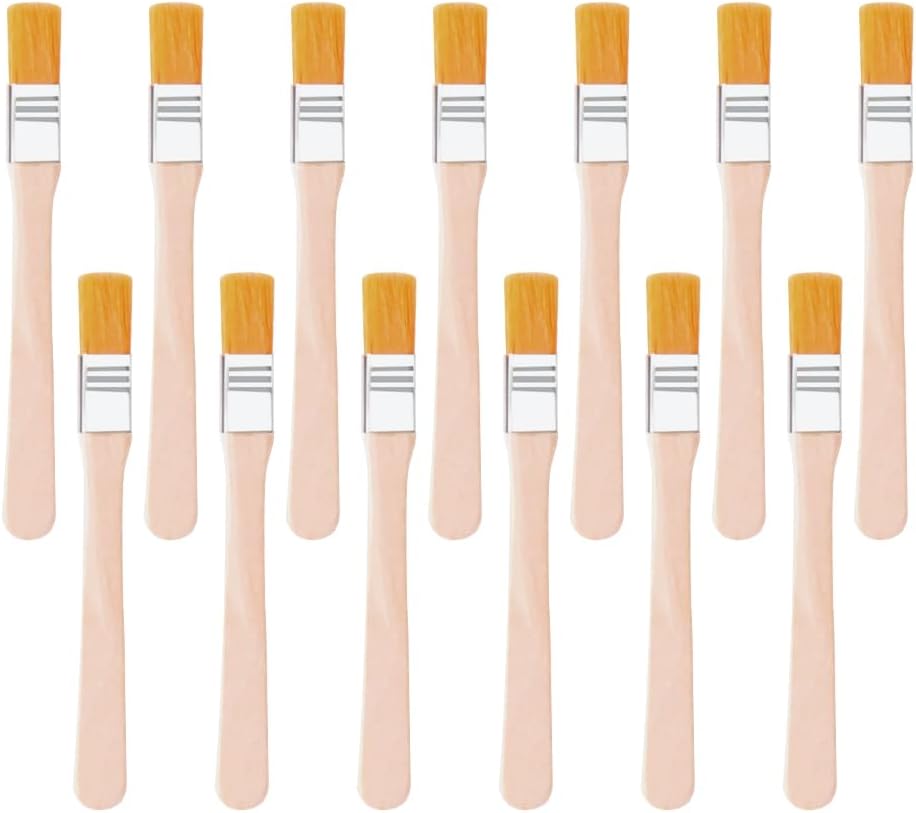 GSHLLO 20 Pcs Small Nylon Paint Brushes Wood Handle Touch Up Brushes Soft Bristle Cabinet Brushes Trim Painting Brushes Household Wall Brushes with Wooden Handle