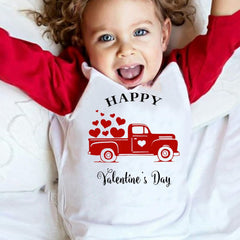 Toddler Girls Boys Valentine's Day Clothes Long Sleeve Graphic T-Shirt Kids Crewneck Tees Top Soft Oversized Blouse