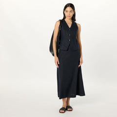 The Drop Women's Standard Sicily Linen Midi Skirt