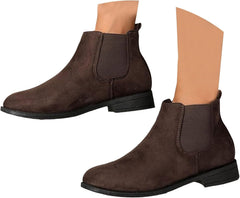 Women's Slip on Ankle Boot Western Almond Pointed Toe Chunky Low Heel Elastic Bootie, Womens Fashion Comfortable Short Boots Walking Shoes Classic Stylish Casual Work Ankle Booties