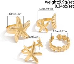 Chunky Gold Rings for Women Bold Statement Jewelry Fashion Ring Set