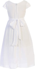 Flower Girl Dress Chiffon Rhinestone Pin V Neck Light Weight Girl Dress Party Dress for Girl