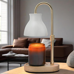 SOKCVSEA Candle Warmer Lamp - Candle Lamp Warmer with Timer, Birthday Gifts for Mom Women, House Warming Gifts New Home Decor,Wax Melt Warmer with 2 Bulbs F.White Gold