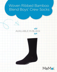 MeMoi Woven Ribbed Rayan Blend Boy's Crew Socks