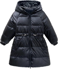 Yiqinyuan Fashion Children Long Jacket Outerwear Boy and Girl Autumn Warm Down Hooded Coat Teenage Parka Kids Winter Jacket