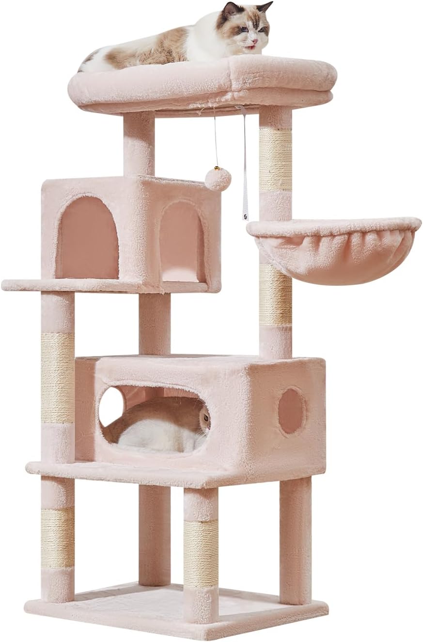 Taoqimiao Cat Tree,38.5-Inch Cat Tower for Indoor Cats,Suitable for Kittens with Luxurious cat condo with Adjustable Baskets and Luxurious Perch MS029SG Smoky Gray