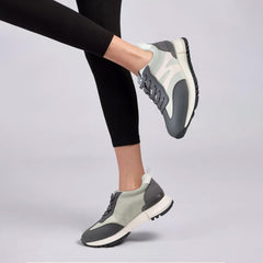 IXU Womens Sneakers Casual Lace-Up Walking Shoes for Women with Non-Slip Sole, Womens Fashion Sneakers Patchwork Designed, Breathable Lining for Tennis, Running, Daily Errands Stylish & Comfortable