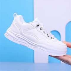 Generic Boy's Girl's Unifor𝐦 Low Top Sneakers White Tennis School Walking Shoes Lightweight Toddler Kids Sneakers Casual Shoes