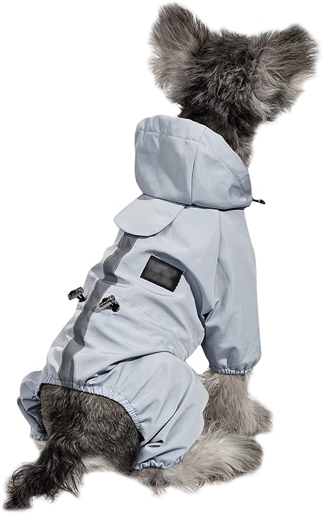 Hooded Dog Raincoat Dog Poncho Rain Cape Sun-Proof Waterproof Full Body Raincoat Dog Jacket for Small & Medium Dogs Spring Summer Pet Costume