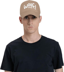 Woof! Baseball Cap Men Women - Classic Trucker Hat Adjustable Plain Hat Black