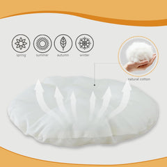 Cat Bed Mat - 15.75 Inch Round Pet Bed Pad for Cats & Dogs, Soft Washable Cat Blanket, Non-Slip Eco-Friendly Cushion for Indoor Cats (White)