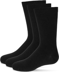 MeMoi Boys' 3 Pair Pack Thin Ribbed Cotton Blend Crew Socks