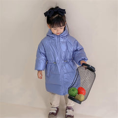Yiqinyuan Fashion Children Long Jacket Outerwear Boy and Girl Autumn Warm Down Hooded Coat Teenage Parka Kids Winter Jacket