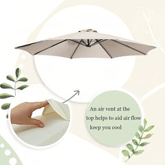 Patio Umbrella Replacement Canopy Top 11.5FT 9.8FT 8.8FT 8.2FT Parasol Canopy Cover for Outdoor Backyard Pool Umbrellas Cantilever Parasol Replacement Cover(Grass Green,6 RIBS/200CM(6.5FT))