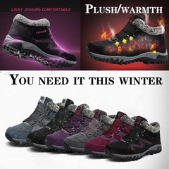 Women's Winter Thermal Boots for Women Waterproof Snow Winter Warm Hiking Work Comfy Boots Sneakers Walking Shoes,Men's Winter Thermal Villi Comfortable Platform High Top Shoes
