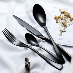 Black Stainless Steel Dinner Fork Cutlery for Western Tableware Stylish Design for Home Dining and BBQ Dishwasher Safe