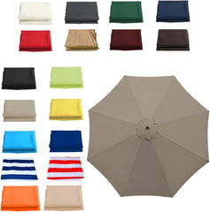 Patio Umbrella Replacement Canopy Top 11.5FT 9.8FT 8.8FT 8.2FT Parasol Canopy Cover for Outdoor Backyard Pool Umbrellas Cantilever Parasol Replacement Cover(Grass Green,6 RIBS/200CM(6.5FT))