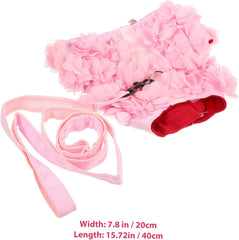 Yardwe 1Pc Stereo Flower Dog Harness with Traction Rope Cute Floral Design for Pets for Spring and Summer Outings Pet Supplies