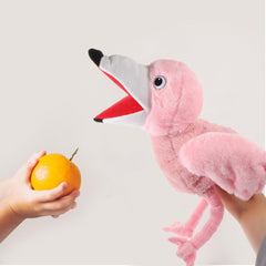 LUOZZY Plush Flamingo Hand Puppet Stuffed Animals Hand Puppets for Storytelling Imaginative Pretend Play Party Supplies for Kids