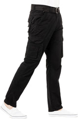 X RAY Mens Cargo Pants, Soft Cotton W/Deep Pockets & Belt Cargo Pants for Men Work and Travel