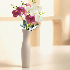 Artificial Plant, Artificial Fake Flowers, Vivid Appearance Non Withered Create Romantic Atmospheres Two Forks and Three Flowers Simulated Phalaenopsis Home Supplies White