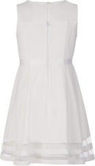 Calvin Klein Girls' Sleeveless Party Dress, Fit and Flare Silhouette, Round Neckline & Back Zip Closure