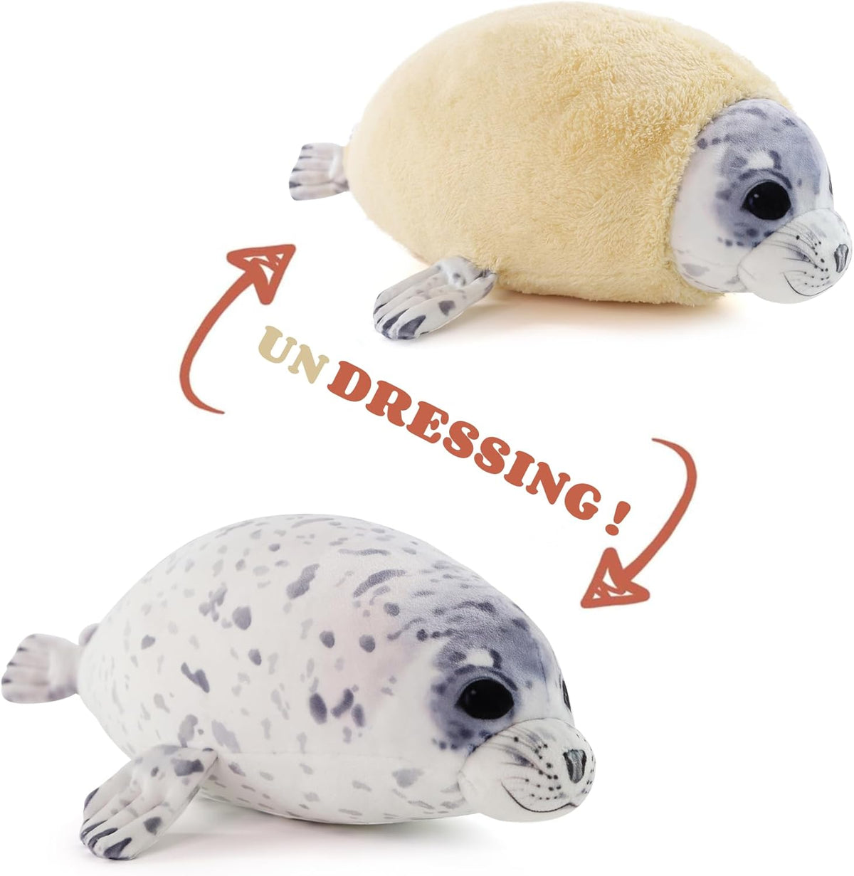 Chubby Blob Young Seal Pillow Soft Plushies, Cute Ocean Stuffed Animals Plush Toy, Room Decor,Throw Pillow Doll Big Plush Toys Gift for Girlfriend,Boys, Girls (Small(12 in))