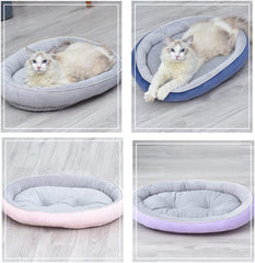 Pet Nest Pads，Cozy Pet Bed，Dog kennel, new winter warmth, small and medium-sized pet kennel, dog mat, cat kennel, oval cat mat, high-elastic pearl cotton, non-slip bottom。