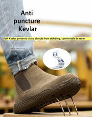 Steel Toe Work Boots for Men,Slip-on Work Boots,Men's Industrial & Construction Shoes,Waterpoof Safety Boots,Non-slip,Comfortable,Lightweight