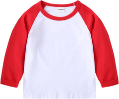 Baby/Toddler Boy Long Sleeve Shirt Basic Tshirt Tops Light Undershirt Color Block Casual Tees for Boys Boys T Shirts