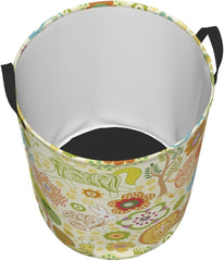 Cute Bee Laundry Hamper Circular Laundry Basket Bin Dirty Clothes Bag Storage Basket Small