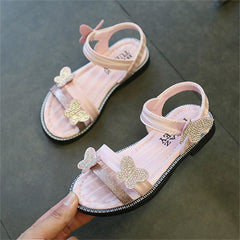 Toddler Girls Butterfly Sandals Summer Outdoor Closed Toe Soft Rubber Sole Beach Water Shoes Dress Girls Dress