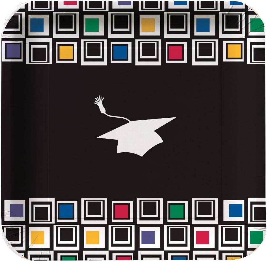 Creative Converting 8 Count Square Lunch Plates, Mod Grad