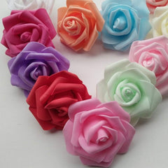 25/50/100Pcs Artificial Plants Decoration PE Foam Rose Flowers Head DIY Wedding Home Room Decor Purple 50pcs