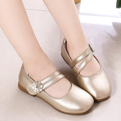 Girls Solid Dress Shoes Leather Mary Jane Shoes for Girl Ballet 𝐅lats Back to School Princess Wedding Shoes