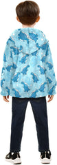 CHIFIGNO Cute Blue Dinosaurs Kids Soft Warm Fleece Outerwear Jackets with Polar Fleece Lining 3T