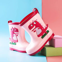 Toddler Dinosaur Rain Boots Waterproo𝐟 Rubber Kids Rain Boots for Girls Boys Outdoor Non Slip Water Shoes