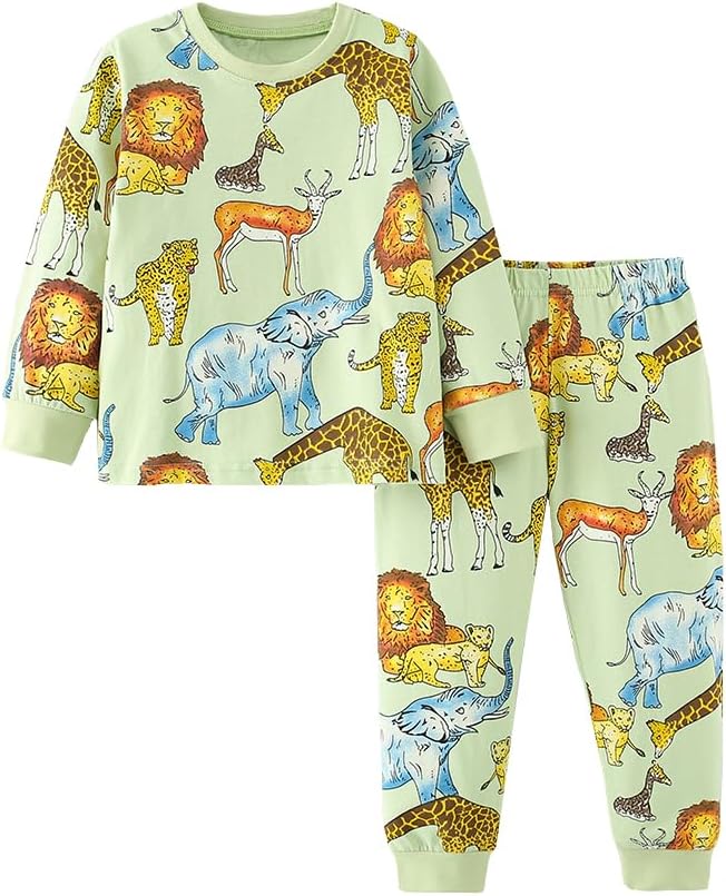 LitBud Toddler Pajamas Boys Pyjamas Sleepwears 2pcs Long Sleeves Pjs Sets for Kids Fall Winter Age 1-10 Years