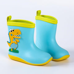 Kids Outside Winter Boots Little Child Toddler Boys Girls Multicolor Rain Boots Dinosaur Boots with Bows on The Back