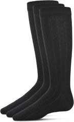 MeMoi 3 Pack Flat Boys Crew Socks, Comfortable Boys Dress Socks, Versatile Crew Height Design - Sizes 6-14