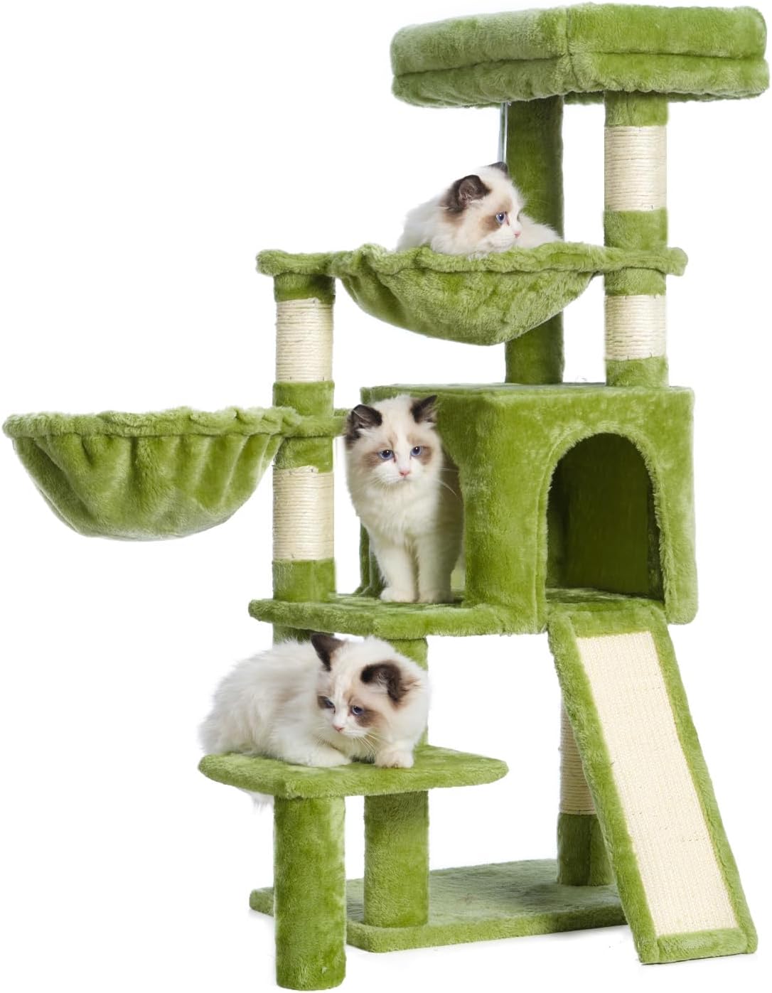Cat Tree, Cat Tower with condo, 2 Baskets, Large Platform, Scratch Board, Cat Scratching Posts for Indoor Cats, Light Gray GCT003SW