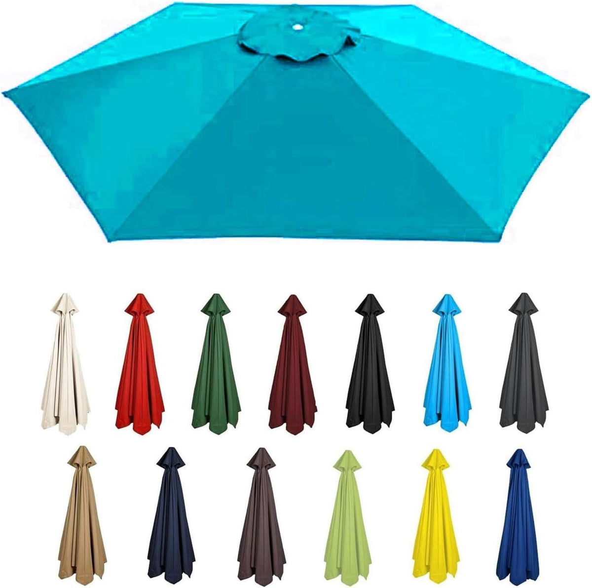 Replacement Umbrella Canopy for 9.8ft 6 Ribs Patio Umbrella 6.6ft Replacement Canopy Cover for Market Umbrella 8.9ft Garden Umbrella Replacement(Canopy Only)