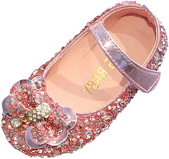 Kid Light up Shoes Children Shoes Fashion Band Diamond Flat Bottom Shoes Fashion Bow Shoes for Girls