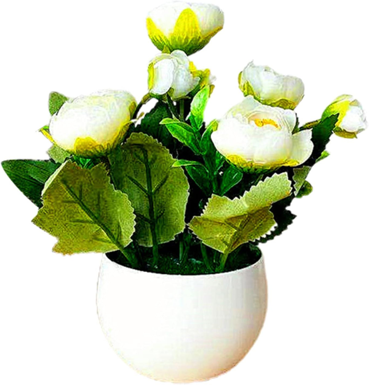 Artificial Plants Bonsai Rose Desktop Ornaments Plastic Decorating Simulated Potted Flowers for Party Wedding Home Decor - Red