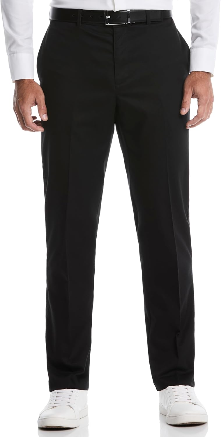 Savane Men's Geo Khaki Chino Pants with Flat Front and Expandable Waistband (Available in Big & Tall)