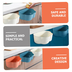 Luxshiny 3pcs Kitchen Hanging Trash Bin Portable Under Sink Garbage Container Creative Waste Basket for Home Organization White and for Kitchen Bathroom and Car