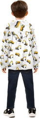CHIFIGNO Construction Trucks Excavators White Toddler Boy Winter Coat Warm Fall Jacket for Toddler 3T