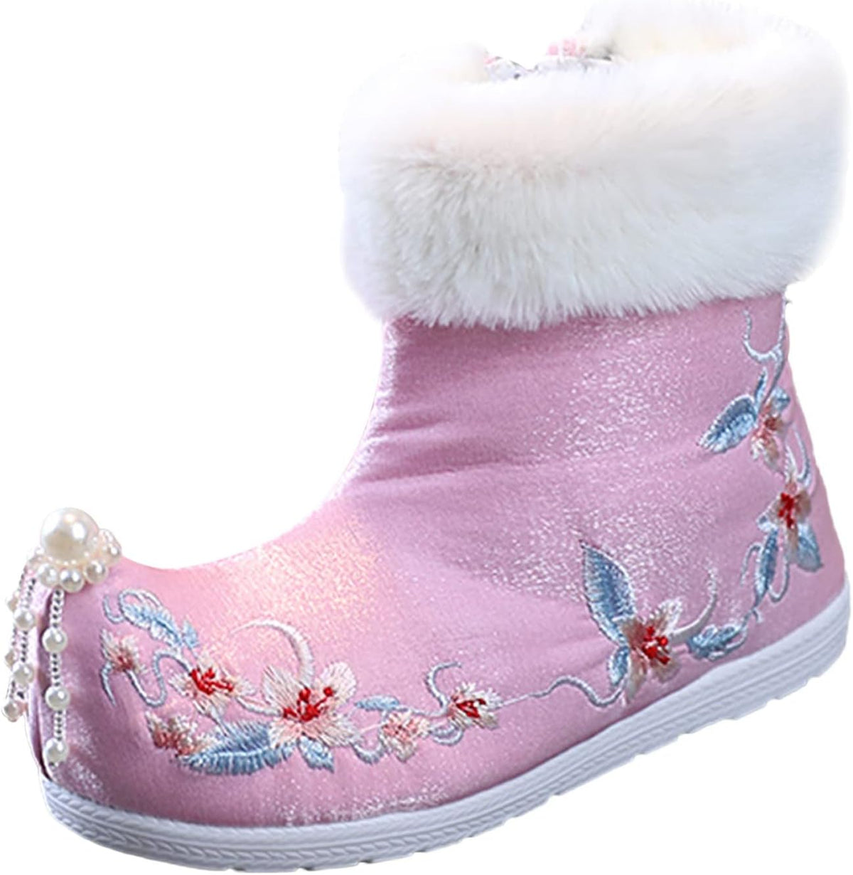 Toddler Girls Winter Cotton Boots Embroidered Warm Cotton Boots National Boots Rein Boots Warm Winter Snow Boots
