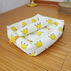 Pet Bed, Pet Nest Pads，Cozy Pet Bed，Pet Self Warming Beds，Dog Bed and cat Bed, Small Dog Teddy cat Bed mat, Super Soft Plush, Cartoon Portable Design. (Color : Light Gray, Size : Small)