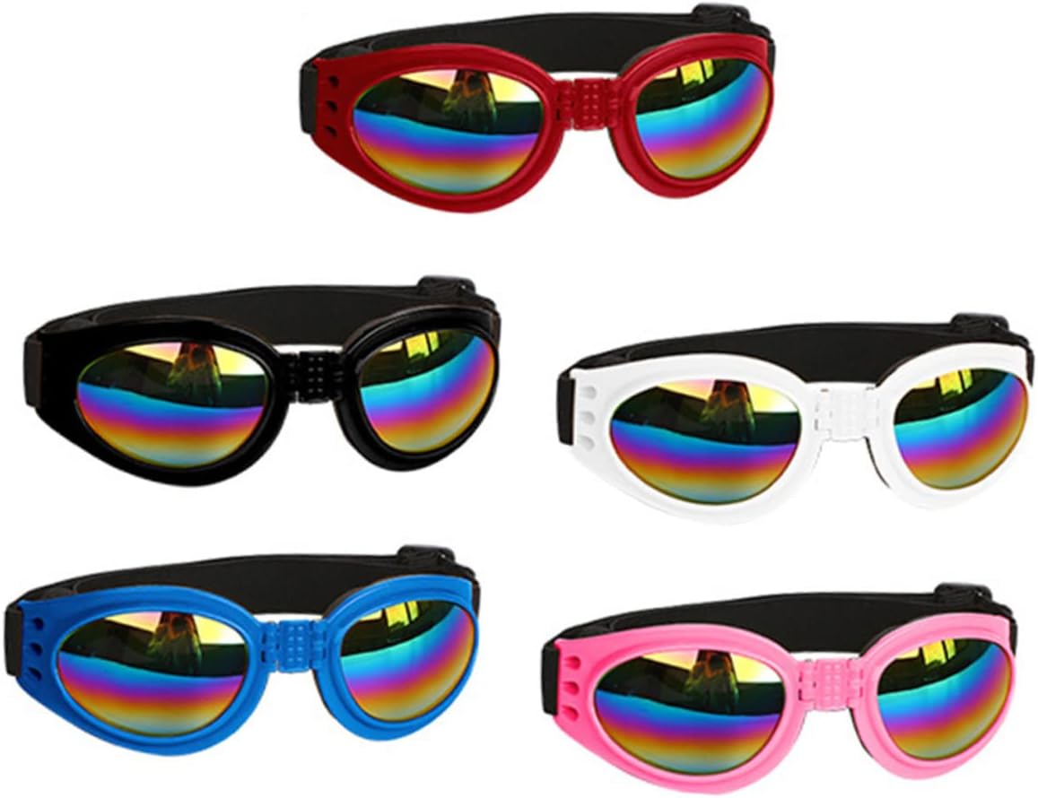 5pcs Adjustable Pet Sunglasses for Dogs Cats Uv Protective Windproof Eyewear for Pets Foldable Design for Comfort and Style